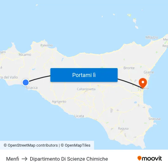 Menfi to Dipartimento Di Scienze Chimiche map