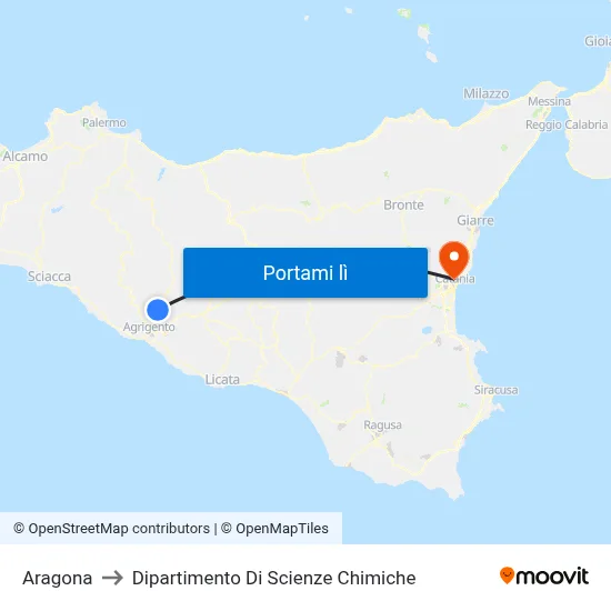 Aragona to Dipartimento Di Scienze Chimiche map
