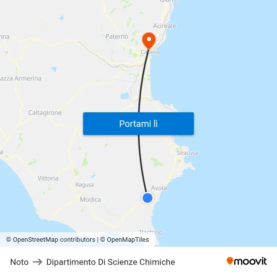 Noto to Dipartimento Di Scienze Chimiche map