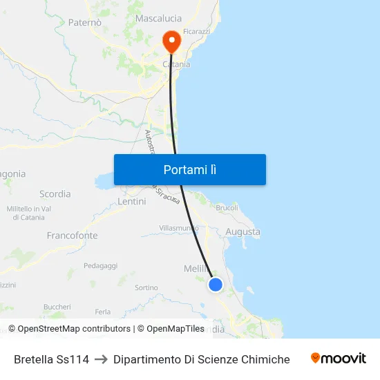 Bretella Ss114 to Dipartimento Di Scienze Chimiche map