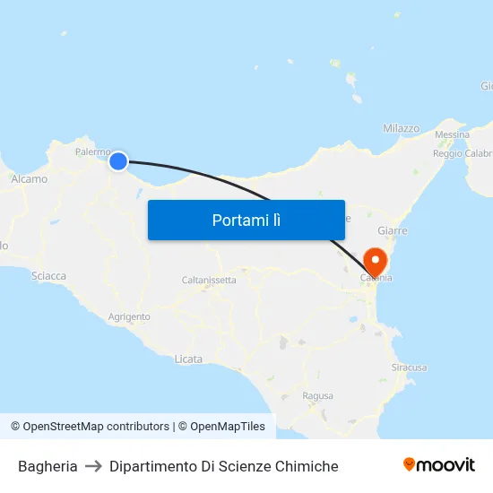 Bagheria to Dipartimento Di Scienze Chimiche map