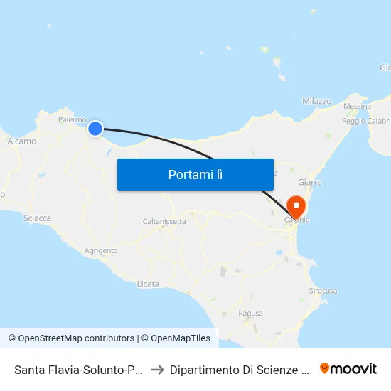 Santa Flavia-Solunto-Porticello to Dipartimento Di Scienze Chimiche map