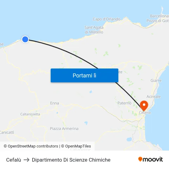 Cefalù to Dipartimento Di Scienze Chimiche map