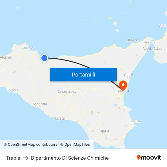 Trabia to Dipartimento Di Scienze Chimiche map