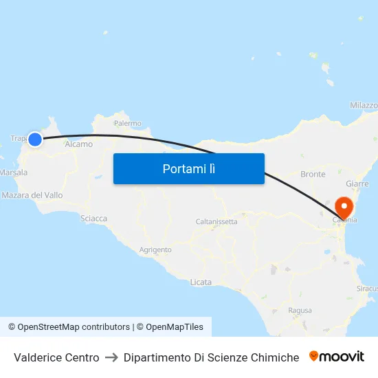 Valderice Centro to Dipartimento Di Scienze Chimiche map