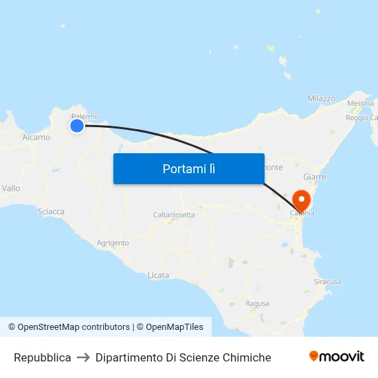 Repubblica to Dipartimento Di Scienze Chimiche map