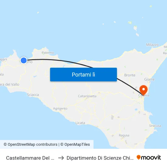 Castellammare Del Golfo to Dipartimento Di Scienze Chimiche map