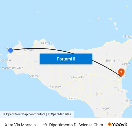 Xitta Via Marsala 423 to Dipartimento Di Scienze Chimiche map