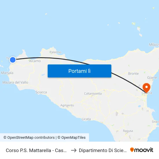 Corso P.S. Mattarella - Caserma Giannettino to Dipartimento Di Scienze Chimiche map