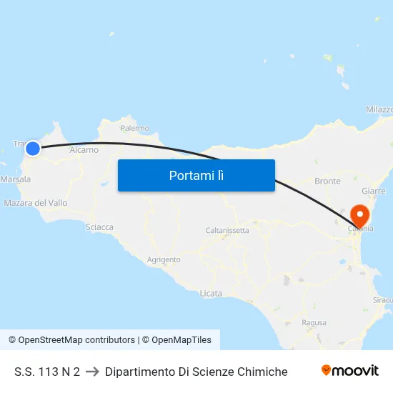 S.S. 113 N 2 to Dipartimento Di Scienze Chimiche map