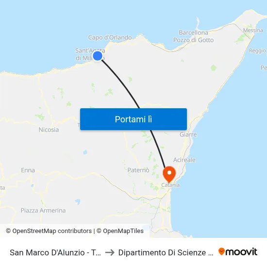 San Marco D'Alunzio - Torrenova to Dipartimento Di Scienze Chimiche map