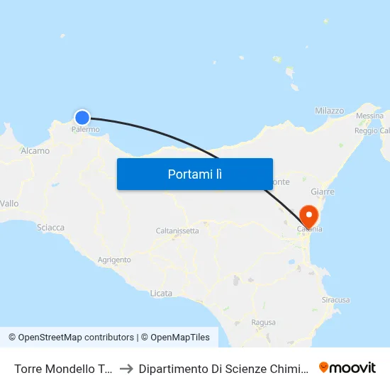Torre Mondello Teti to Dipartimento Di Scienze Chimiche map