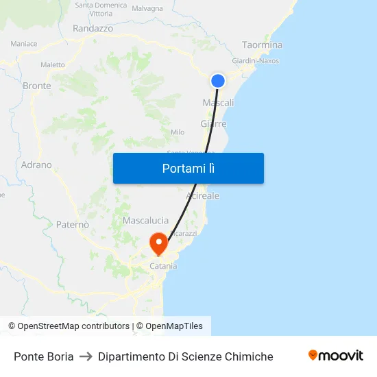 Ponte Boria to Dipartimento Di Scienze Chimiche map