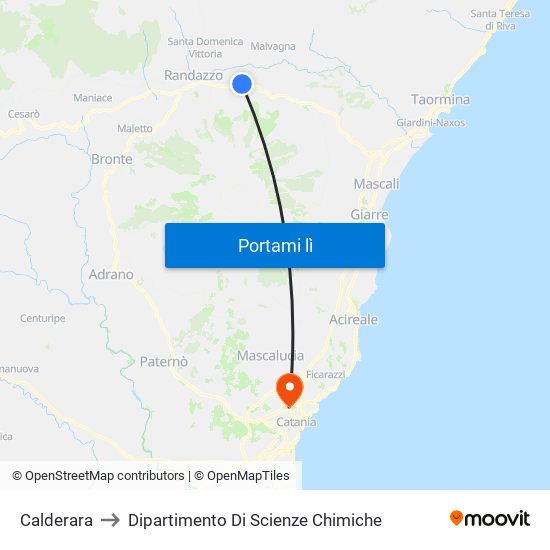 Calderara to Dipartimento Di Scienze Chimiche map