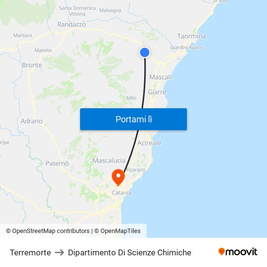 Terremorte to Dipartimento Di Scienze Chimiche map