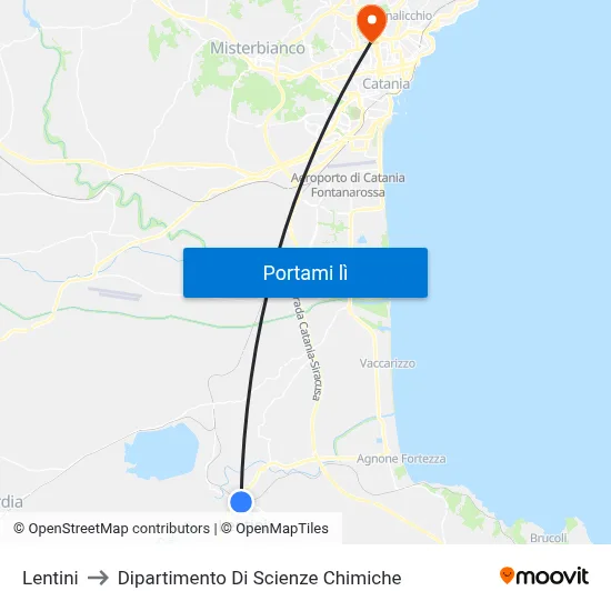Lentini to Dipartimento Di Scienze Chimiche map