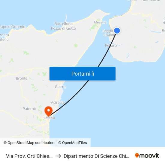 Via Prov. Orti  Chiesetta to Dipartimento Di Scienze Chimiche map