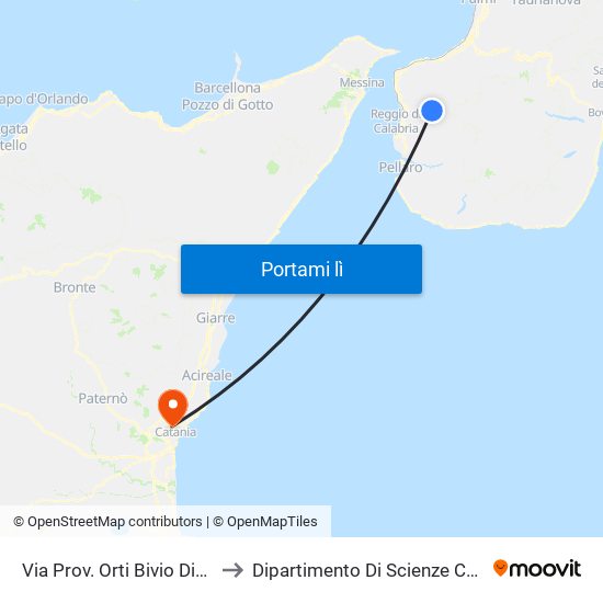 Via Prov. Orti  Bivio Diminniti to Dipartimento Di Scienze Chimiche map