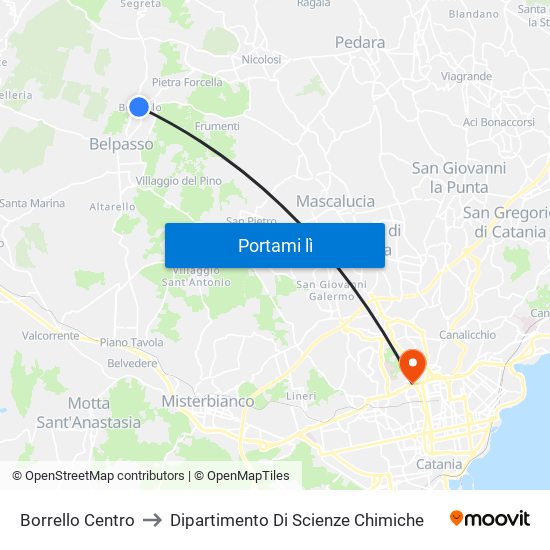 Borrello Centro to Dipartimento Di Scienze Chimiche map