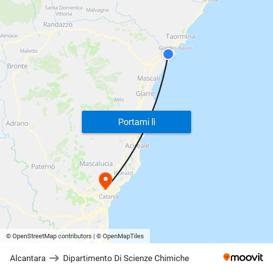 Alcantara to Dipartimento Di Scienze Chimiche map