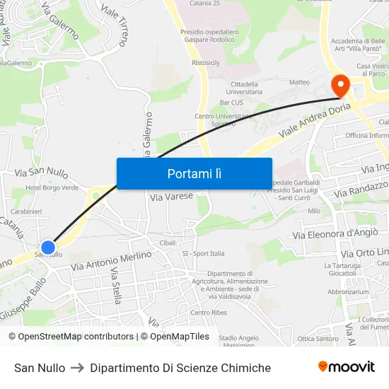 San Nullo to Dipartimento Di Scienze Chimiche map