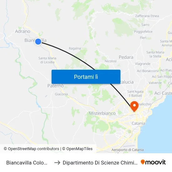 Biancavilla Colombo to Dipartimento Di Scienze Chimiche map