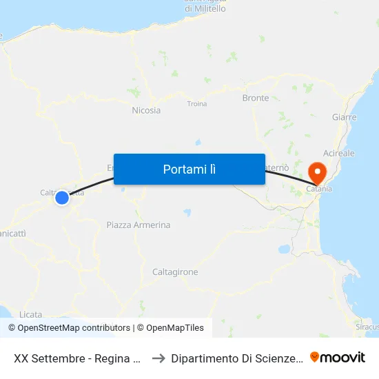XX Settembre - Regina Margherita to Dipartimento Di Scienze Chimiche map