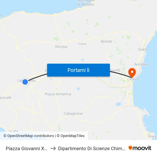 Piazza Giovanni XXIII to Dipartimento Di Scienze Chimiche map