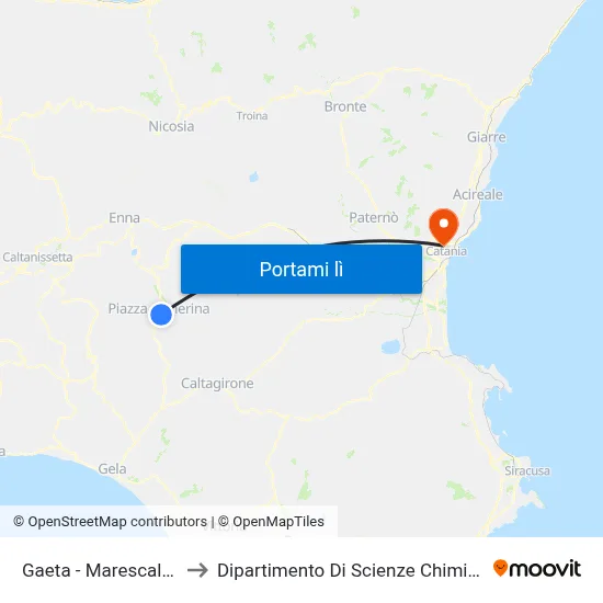 Gaeta - Marescalchi to Dipartimento Di Scienze Chimiche map