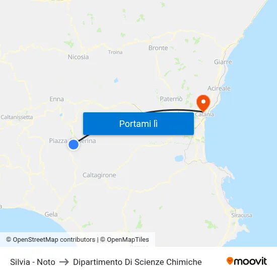 Silvia - Noto to Dipartimento Di Scienze Chimiche map