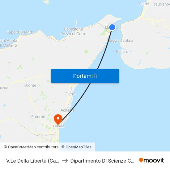 V.Le Della Libertà (Caronte) to Dipartimento Di Scienze Chimiche map