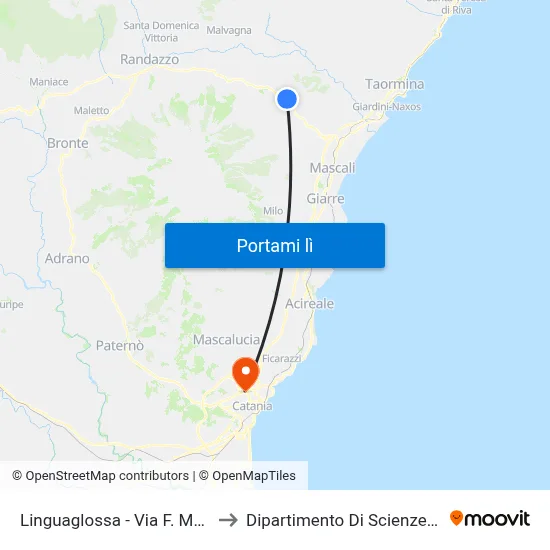 Linguaglossa - Via F. Messina, 48 to Dipartimento Di Scienze Chimiche map
