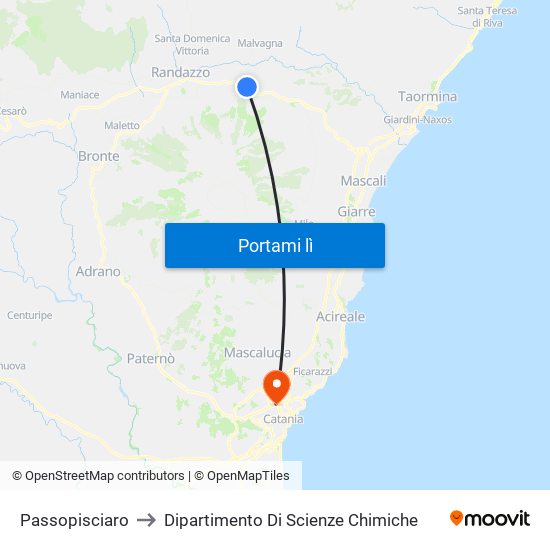 Passopisciaro to Dipartimento Di Scienze Chimiche map