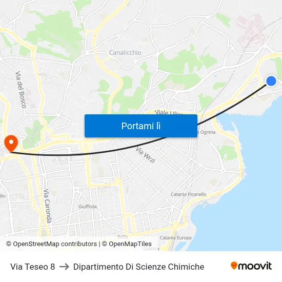 Via Teseo 8 to Dipartimento Di Scienze Chimiche map