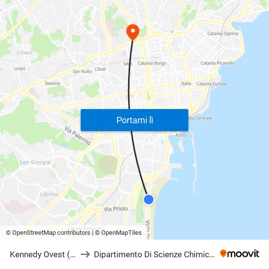 Kennedy Ovest (3) to Dipartimento Di Scienze Chimiche map