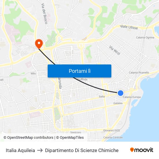 Italia Aquileia to Dipartimento Di Scienze Chimiche map