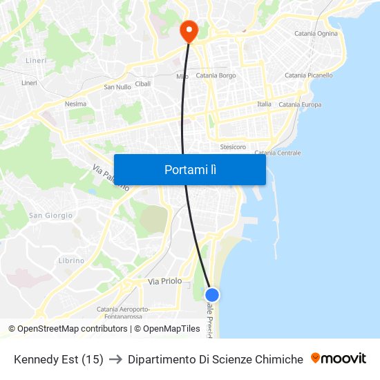 Kennedy Est (15) to Dipartimento Di Scienze Chimiche map