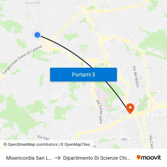 Misericordia San Luca to Dipartimento Di Scienze Chimiche map