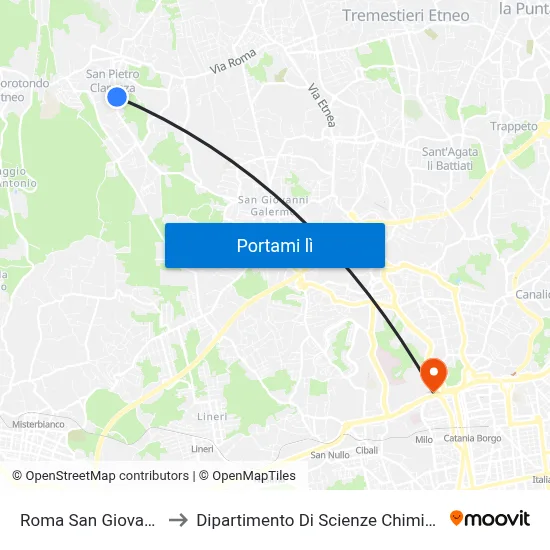 Roma San Giovanni to Dipartimento Di Scienze Chimiche map