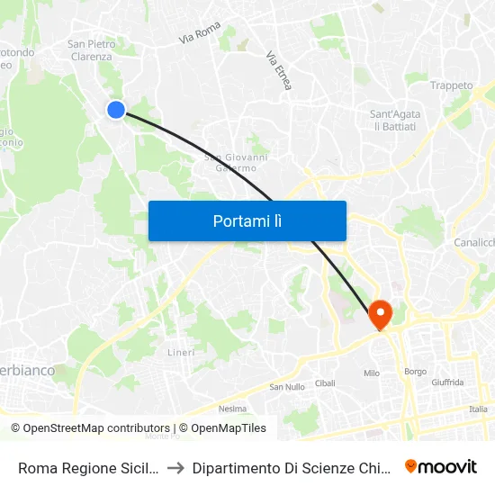 Roma Regione Siciliana to Dipartimento Di Scienze Chimiche map