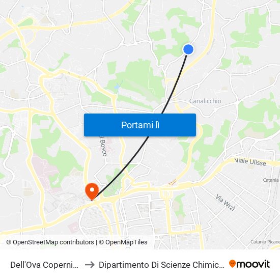 Dell'Ova Copernico to Dipartimento Di Scienze Chimiche map