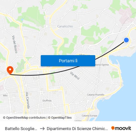 Battello Scogliera to Dipartimento Di Scienze Chimiche map
