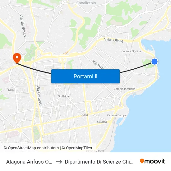 Alagona Anfuso Ovest to Dipartimento Di Scienze Chimiche map