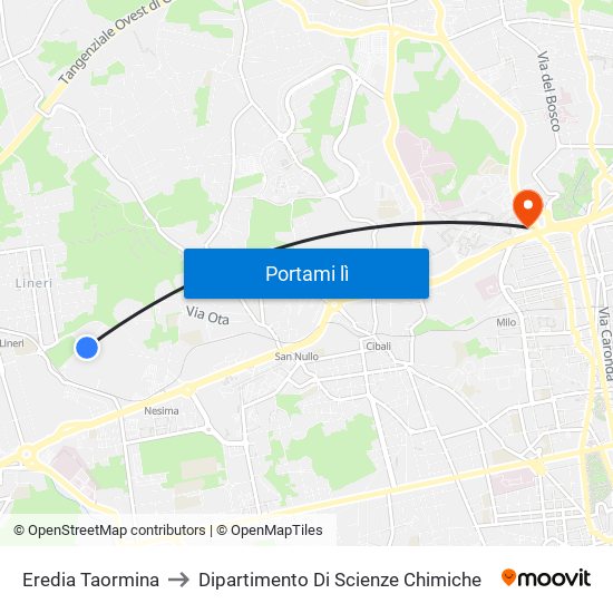 Eredia Taormina to Dipartimento Di Scienze Chimiche map