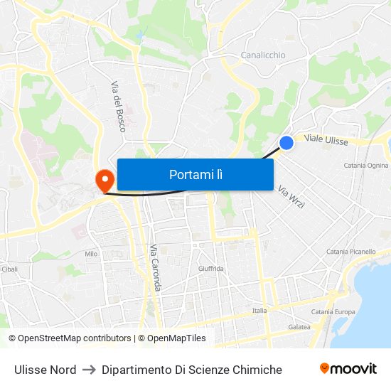 Ulisse Nord to Dipartimento Di Scienze Chimiche map