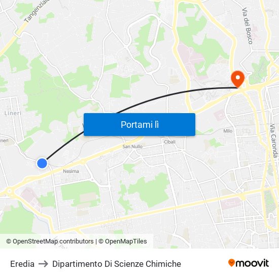 Eredia to Dipartimento Di Scienze Chimiche map