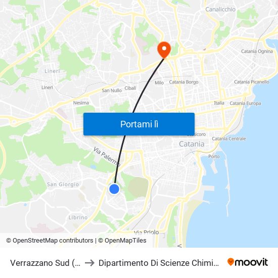 Verrazzano Sud (2) to Dipartimento Di Scienze Chimiche map