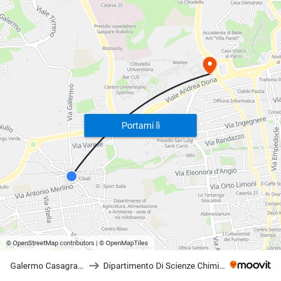 Galermo Casagrandi to Dipartimento Di Scienze Chimiche map