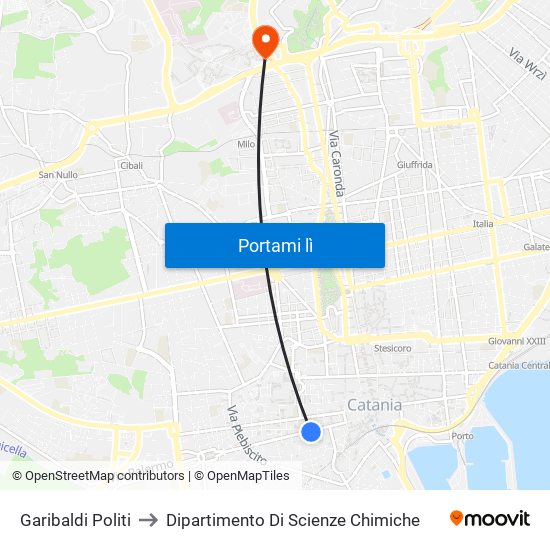 Garibaldi Politi to Dipartimento Di Scienze Chimiche map