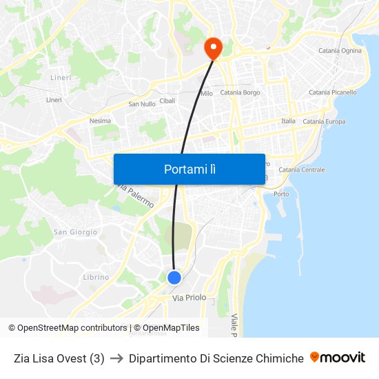 Zia Lisa Ovest (3) to Dipartimento Di Scienze Chimiche map